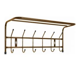 Настенная вешалка с полкой Nika 6 крючков, медный антик ВП6/А 