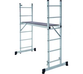 Лестница-помост Новая Высота nv 1415, 2x6 перекладин, помост 1,379x0,34 м, рабочая высота 2,8 м 415206 