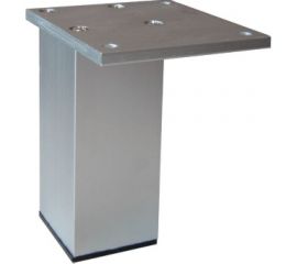 Ножка Tech-Krep алюминий, квадрат, нерегулируемая, с ассим.площ, 37x37x150 мм, матовый хром - накл. 148582 