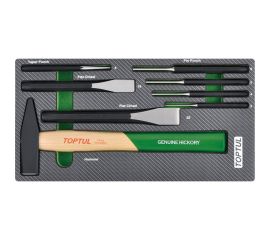 Набор инструментов TOPTUL молоток, выколотки и зубила, 8 предметов, в мягком ложементе GEA0811 