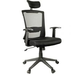 Кресло руководителя Helmi HL-E31 Ergo, регулируемый подголовник и поясничный упор, ткань черная 284605 