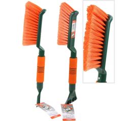 Щетка для снега cо скребком LI-SA поролоновая ручка,оранжево-зеленая (42см) (LS201) 39893 