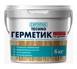 Акриловый герметик для дерева CEMMIX Теплый шов (белый; 6 кг) 84735744 