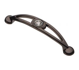 Ручка-скоба с кристаллами KERRON 96 мм, черный хром CRL36-96 BN 