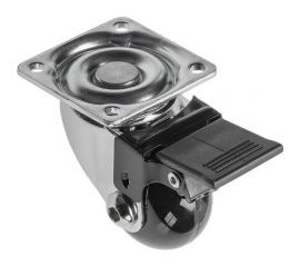 Поворотное колесо GTV D-35 мм, прозрачное, со стопором, Brazylia, нагрузка 30 кг KM-RD-35-CF 