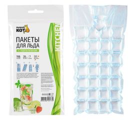 Пакеты для льда Рыжий кот с гидроклапаном, 7x28 шт., 196 кубиков, пвд, 25 мкм 310990 