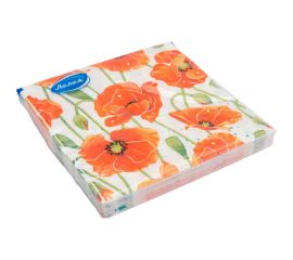 Бумажные салфетки Лилия Красные маки 33x33, 2 слоя, 20 листов 5317 