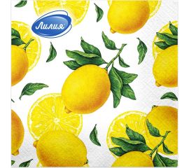 Бумажные салфетки Лилия 33x33, Спелый лимон, 2 слоя, 20 листов 7489 