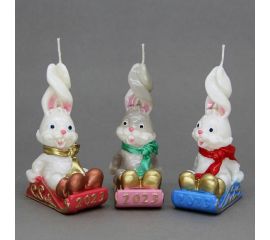 Новогодняя свеча Магия праздника Кролик на санках 2121 