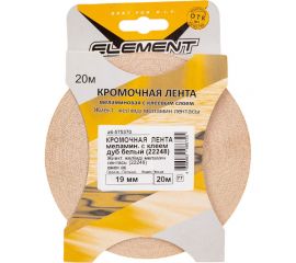 Кромочная меламиновая лента с клеем ELEMENT 19 мм, дуб белый, 20 м 575370 