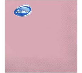 Бумажные салфетки Лилия 33x33, Светло-розовый, 2 слоя, 20 листов 858 