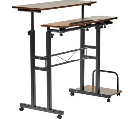 Многофункциональный стол BRADEX Shuttle 80x58x80-130 см, темное дерево, чёрный FR 0690 