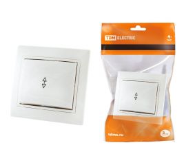 Проходной выключатель TDM Таймыр белый одноклавишный SQ1814-0007 