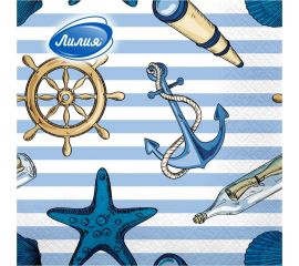 Бумажные салфетки Лилия Морская прогулка 33x33 см, 2 слоя, 20 листов 8028 