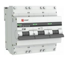 Автоматический выключатель EKF ВА 47-100 3P 50А C 10kA PROxima SQmcb47100-3-50C-pro 