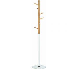 Вешалка-стойка BRABIX CR-1906 на мраморном диске, металл белый / дерево бук 606440 