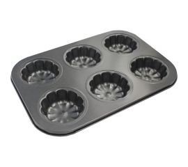 Форма для выпечки КОШКИН ДОМ 6 ячеек для кексов, с антипригарным покрытием 50-18-002 