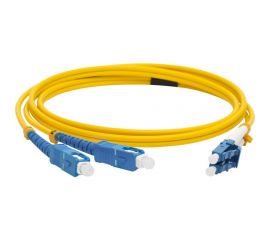 Оптический патч-корд NEWMAX NM дуплексный LC/UPC-SC/UPC SM G.652D 3.0мм желтый 2м NM-2LC-2SC/SU-2.0 