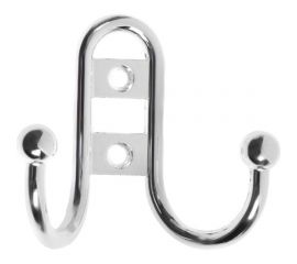Крючок-вешалка ТУНДРА двухрожковый (арт.220L) LIGHT, цвет хром 4645206 