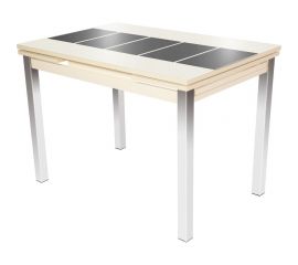 Стол AURORA шанхай каре, кремовый, стекло молочное, рисунок коричневый 100325 