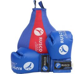 Набор бокс. начинающий Ruscosport rusco sport синий/красн. груша и перчатки 4oz УТ-00003143 