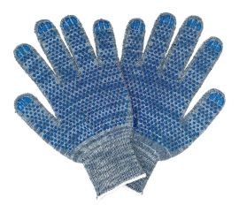 Трикотажные перчатки с ПВХ ПРОМПЕРЧАТКИ 6 нитей, 10 класс, серые, 200 пар ПП-27900/200 