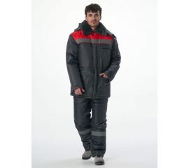 Зимний костюм с полукомбинезоном Факел Труженик-Ультра-2, темно-серый/красный, 48-50, 170-176 87474868.003 