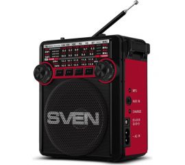 Радиоприёмник SVEN АС SRP-355 красный, 3 Вт, FM/AM/SW, USB, SD/microSD, фонарь, встроенный аккумулятор SV-017132 