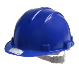 Защитная каска для строительно-монтажных работ ТУНДРА с пластиковым оголовьем, синяя 4985137 