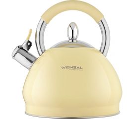 Чайник со свистком VENSAL Vanille 3.0 л, ручка из нержавеющей стали и силикона VS3005 