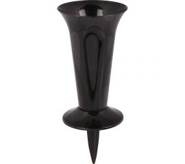 Ваза ЗПИ Альтернатива под срезку диаметр 129мм, высота 320мм с колышком черный М7551 