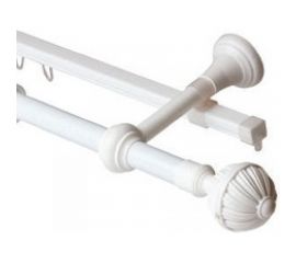 Двухрядный круглый карниз Волшебная палочка Византия металл, диаметр 20 мм, 3.0 м белый УТ000071409 