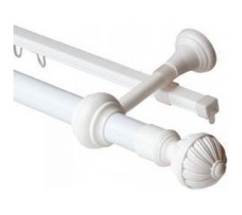 Двухрядный круглый карниз Волшебная палочка Византия металл, диаметр 28 мм, 2.4 м белый УТ000071383 