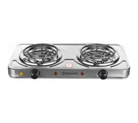 Электрическая плитка Sakura ПЭ-11Н 2500 Вт, 150/140 мм, 2 конфорки/спираль, нержавеющая сталь РТ-00069386 