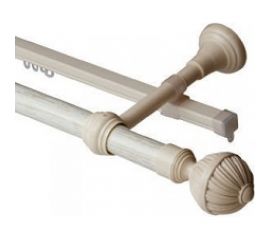 Двухрядный круглый карниз Волшебная палочка Византия металл, диаметр 20 мм, 3.0 м крем УТ000071414 