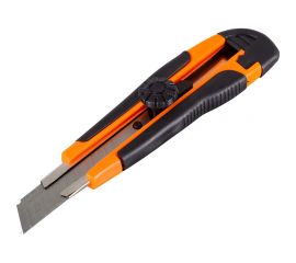 Нож с выдвижным лезвием Вихрь 18 мм, двухкомпонентный корпус, винтовой фиксатор, 73/10/10/3 