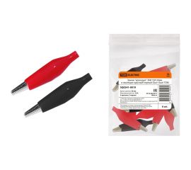 Зажим "крокодил" TDM ЗКИ 10А 56мм в изоляции красный/черный 3шт+3шт SQ0541-0019 