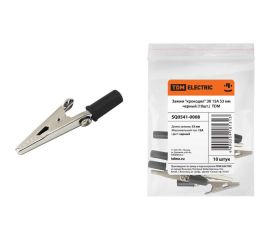 Зажим крокодил TDM ЗК 15А 53мм черный 10шт SQ0541-0008 