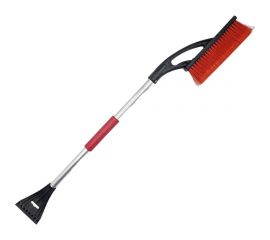 Щетка TopAuto автомобильная для снега со скребком и мягкой ручкой металл, 93 см, TA-CZМ93_красный 