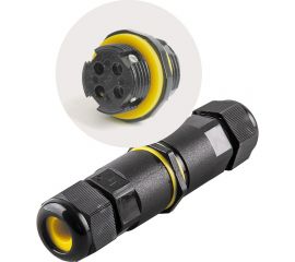 Соединитель-коннектор STEKKER для проводов ld518, 2-контактный, водонепроницаемый, черный, 49186 