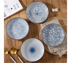 Набор тарелок ZDK Kitchen, Japanese Collection, 4 шт, цвет голубой, 17,5 см 371594 