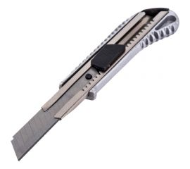 Нож с выдвижным лезвием Вихрь 18 мм, металллический корпус, автоматический фиксатор, 73/10/10/1 