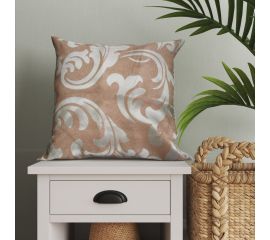 Чехол для подушки из блэкаута witerra с жаккардовым рисунком 806 листья, 40x40, с клапаном 15 см, терракот-золото 45223 