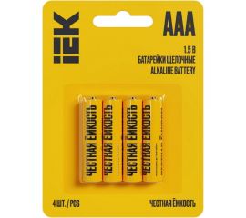 Щелочная батарейка IEK alkaline optima lr03/aaa (4шт/блистер) ABT-LR03-OP-L04 