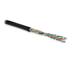 Кабель витая пара Hyperline UUTP4-C5E-S24-OUT-PE-BK-100 (100 м) неэкранированный U/UTP 49127 