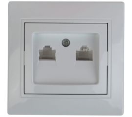 Информационная розетка Intro Plano 1-304-04 2xRJ45 скрытая установка, шампань Б0043244 