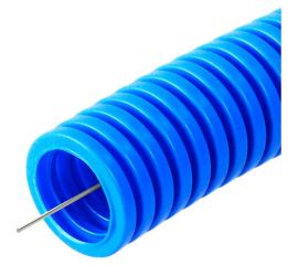 Гофрированная труба Промрукав ПП тяжелая 750 Н безгалогенная HF синяя с зондом д20 100 м PR02.0056 