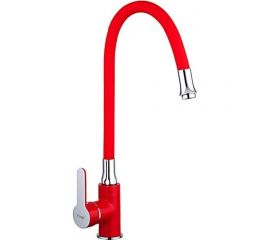 Смеситель для кухни FRAP 35к F4043 гибкий излив, гайка, боковая, красный 537608 