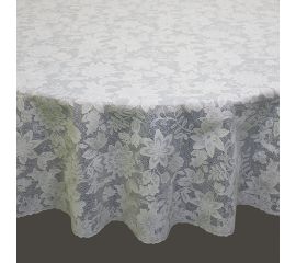 Скатерть Towa Ажурная Flower круглая 177 см, сепия 6828 