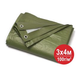 Тент универсальный укрывной маскировочный зима-лето 3x4 м, 100 г/м2, люверс 1 м, полипропилен ООО Миротент МД-00000259 